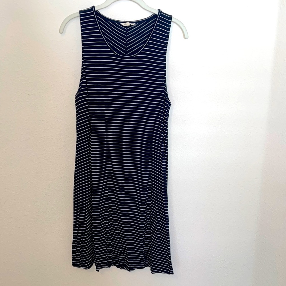 Madewell navy and white striped swing dress XL